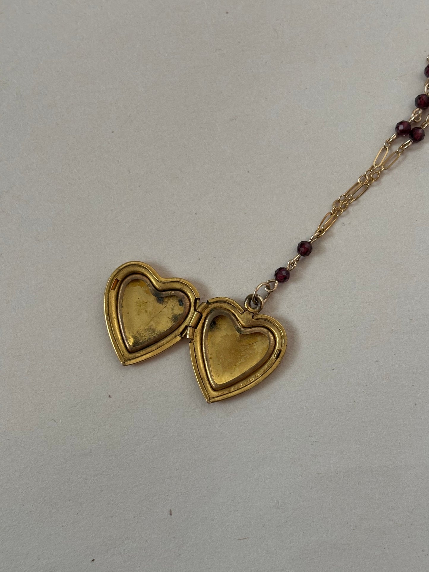 crimson heart locket necklace