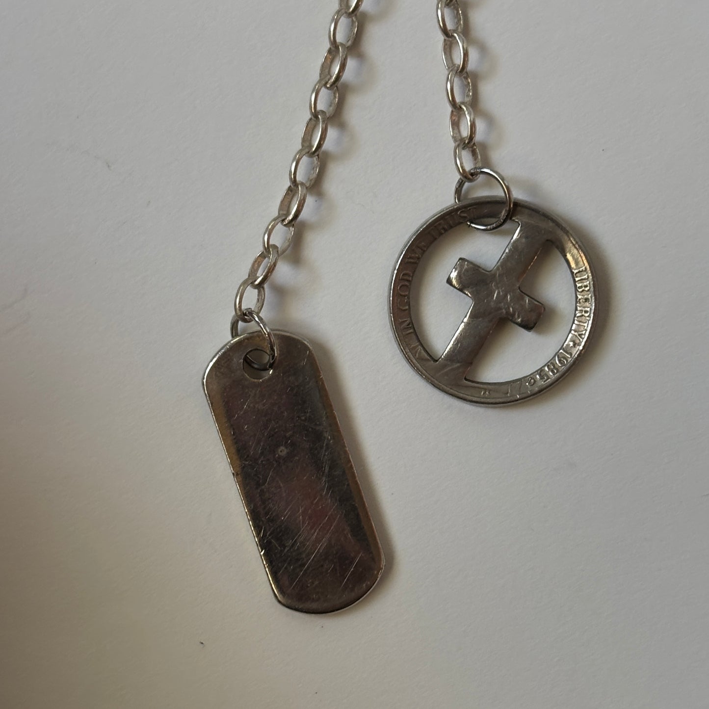 silver tag keychain