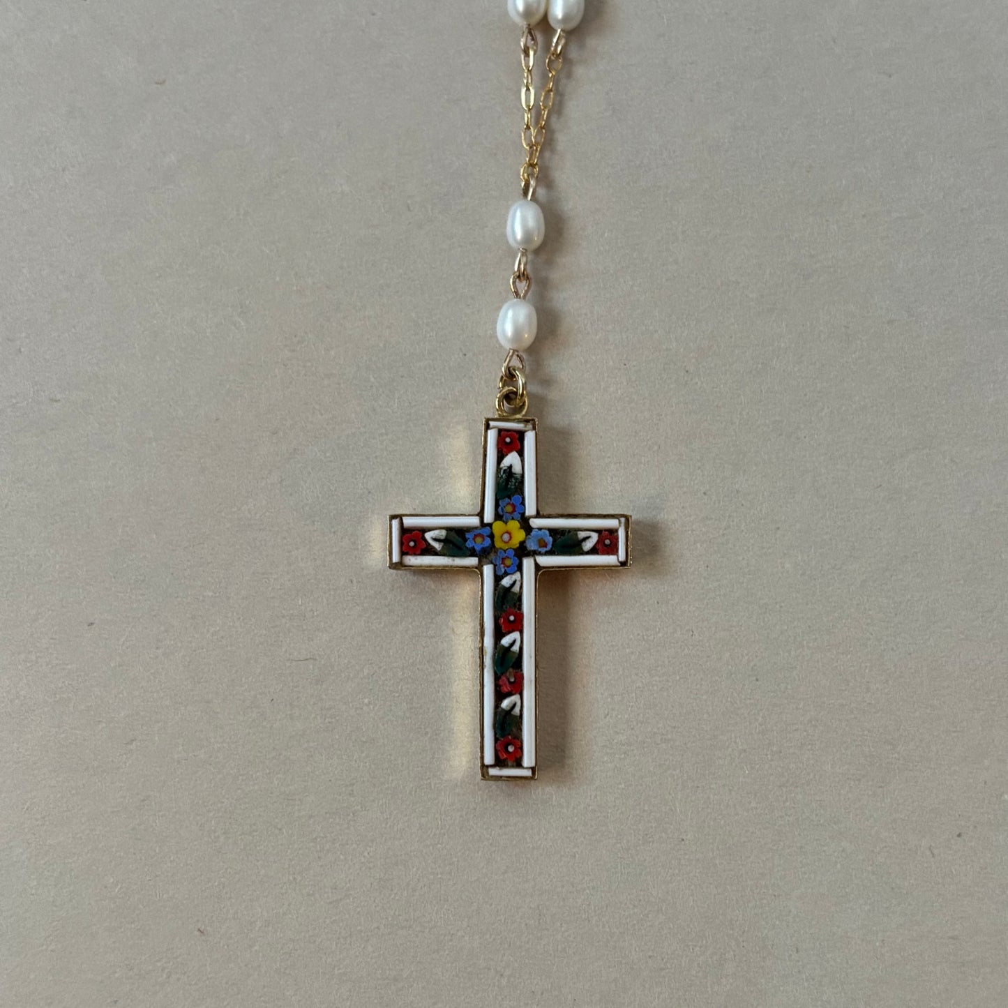 mosaic cross necklace