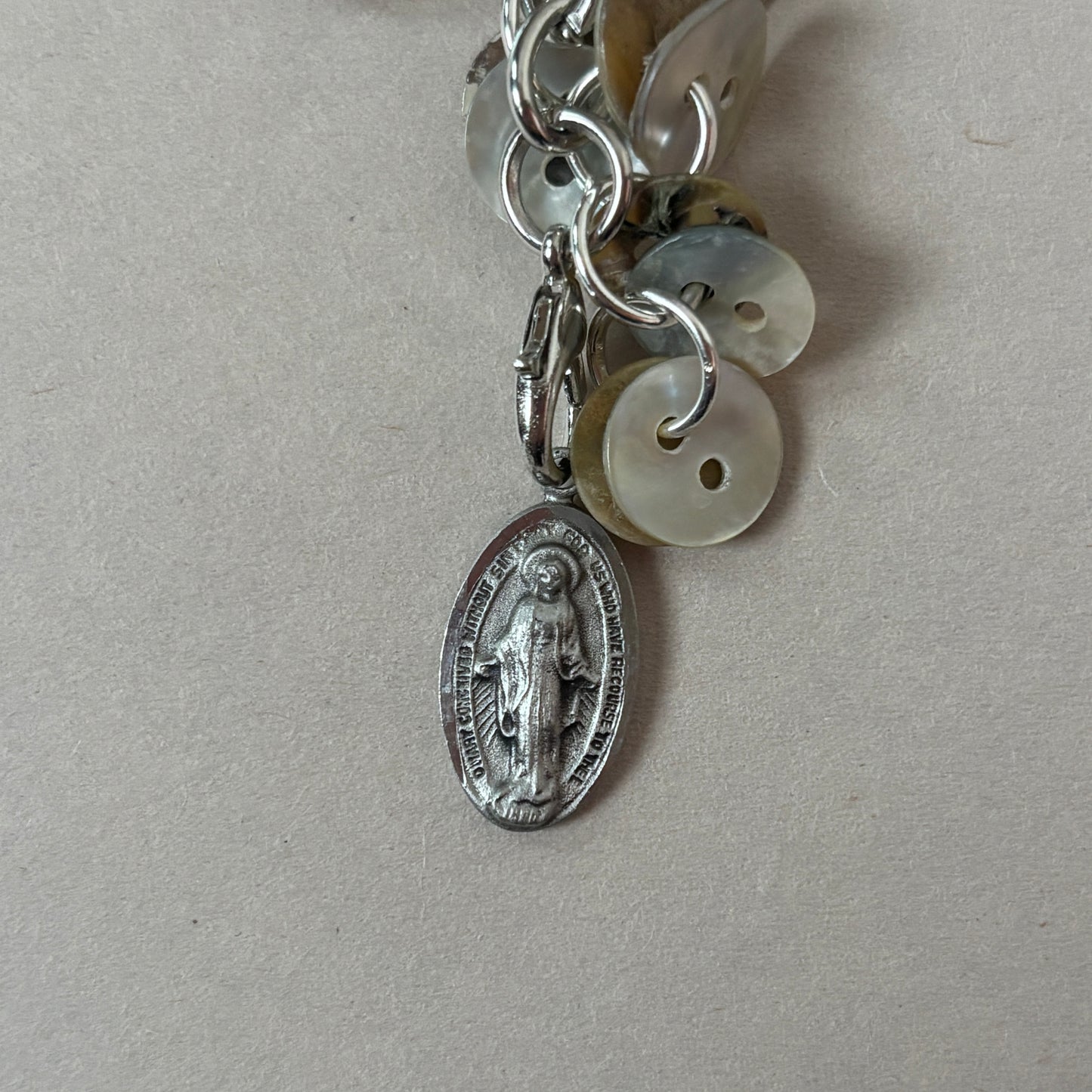 seashell button keychain