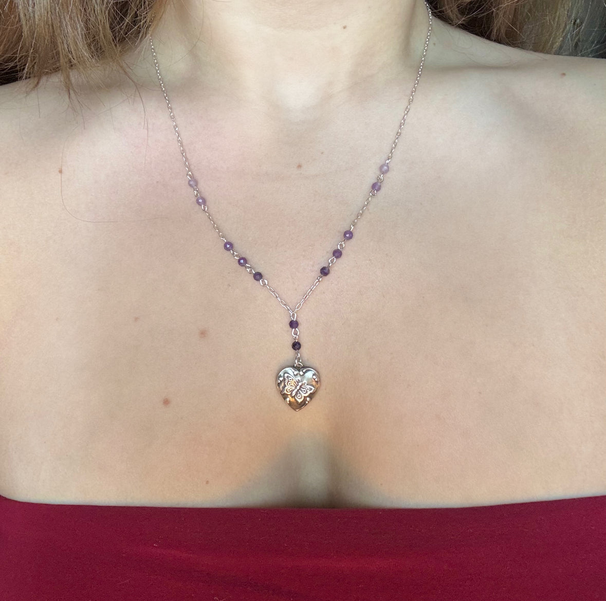 butterfly heart necklace