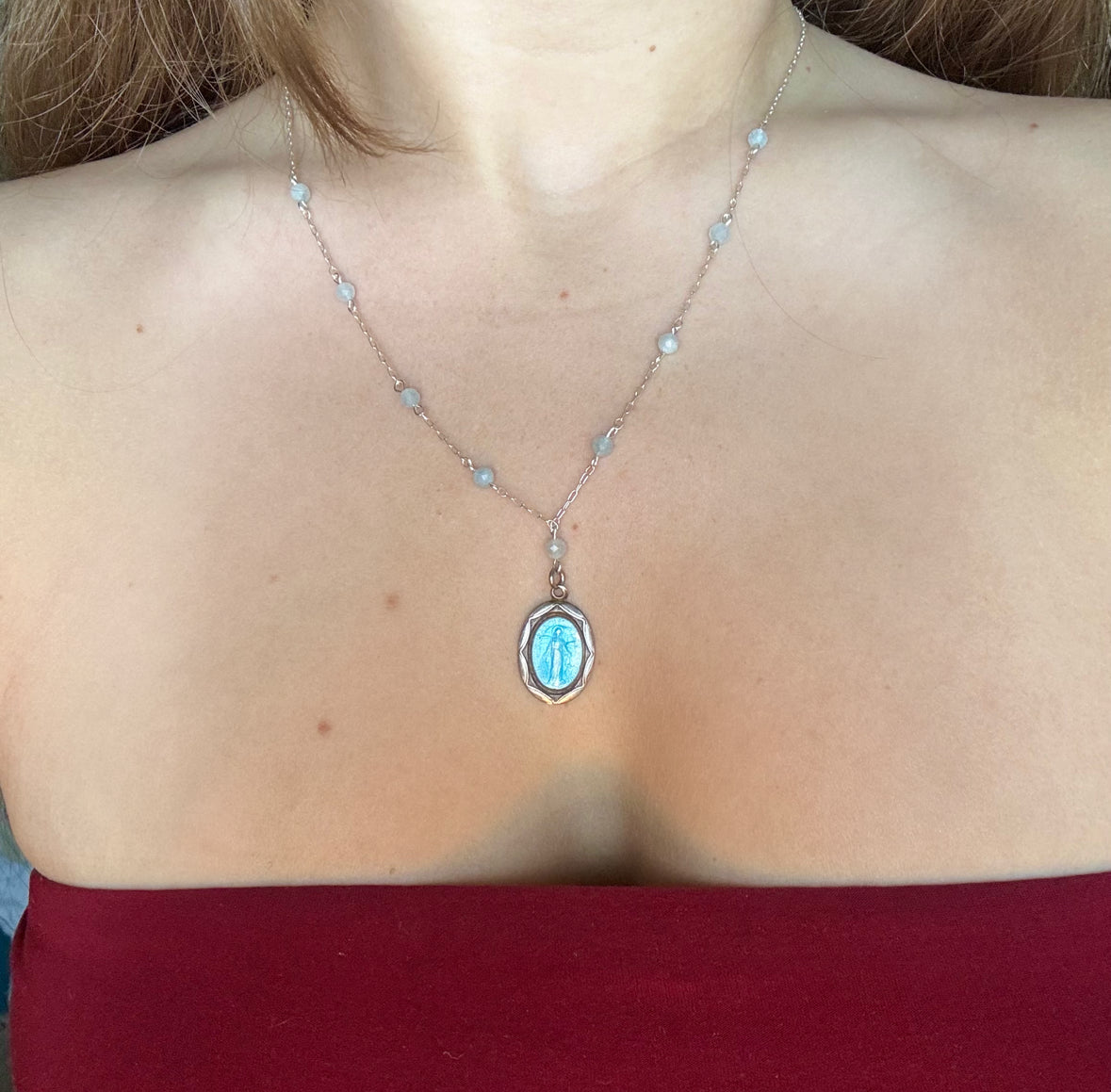 blue mary necklace
