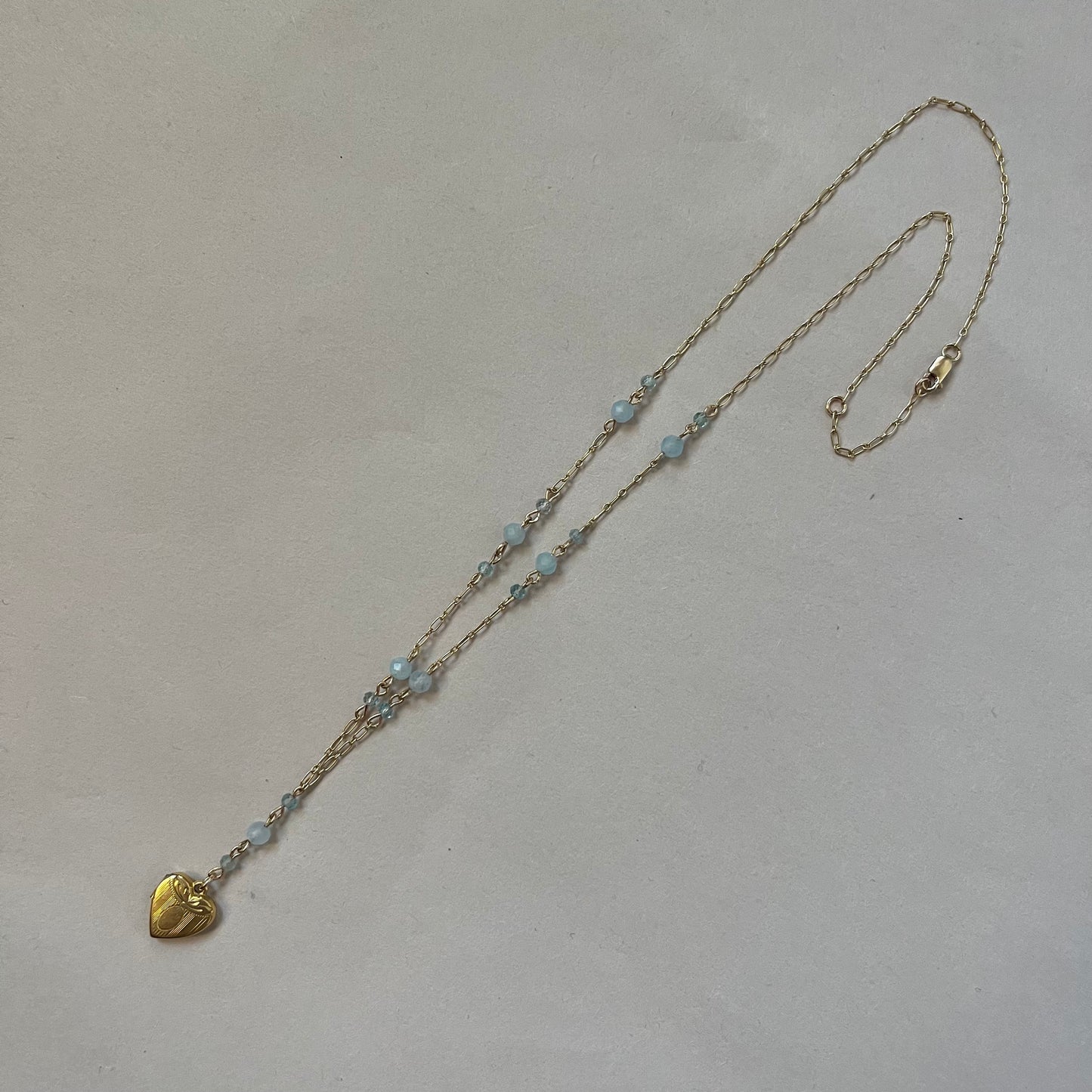 aqua heart locket