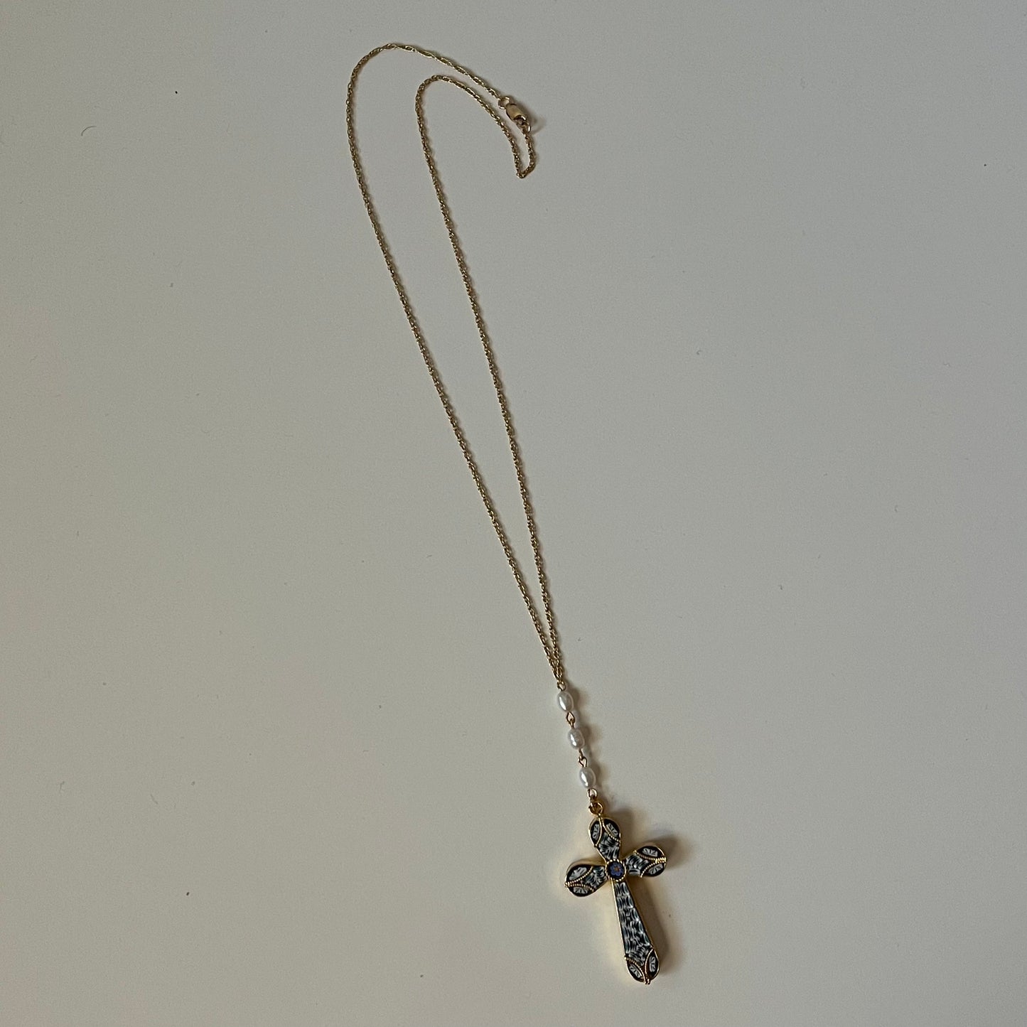 mosaic cross necklace
