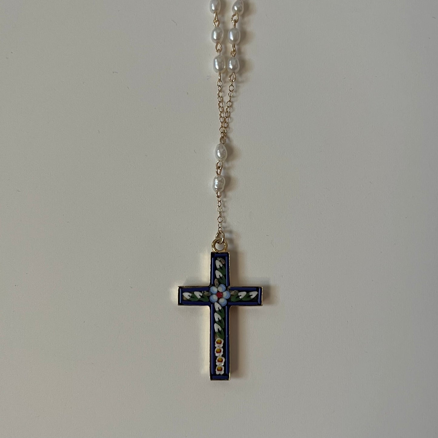 mosaic cross necklace