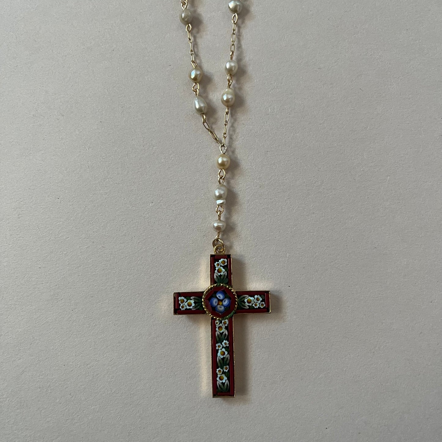 baby pearl mosaic necklace