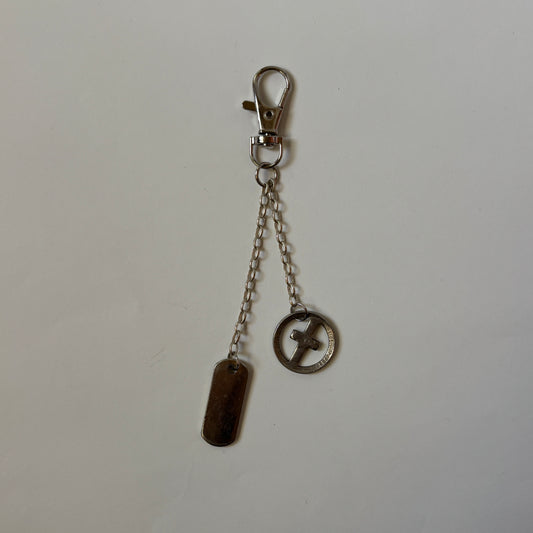 silver tag keychain