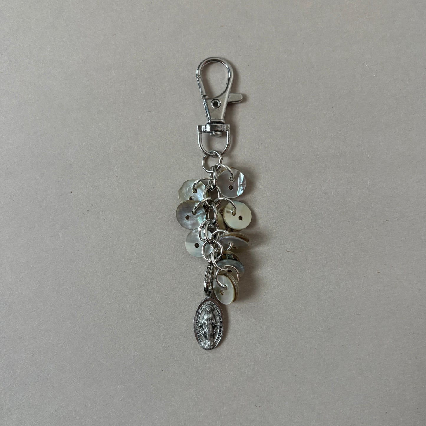 seashell button keychain