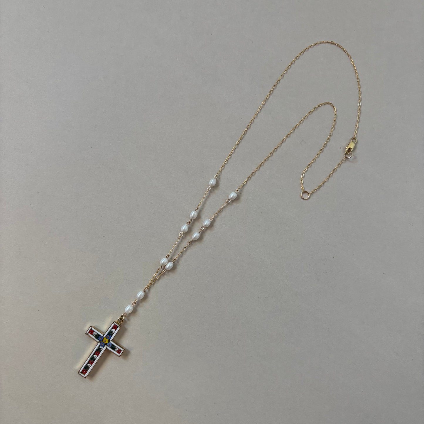mosaic cross necklace