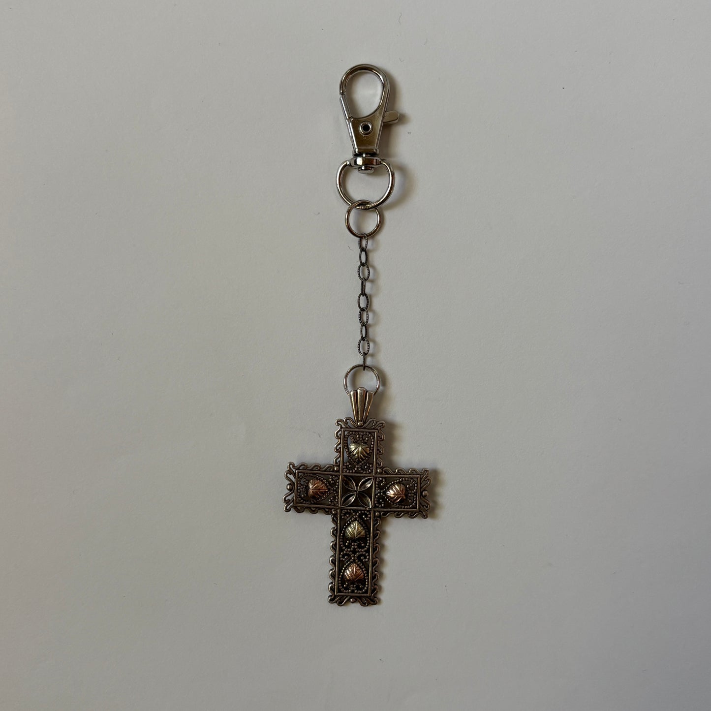 decorated cross keychain