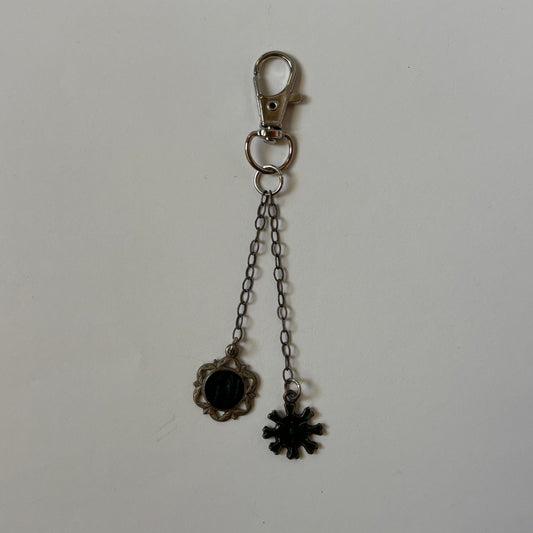 green enamel keychain