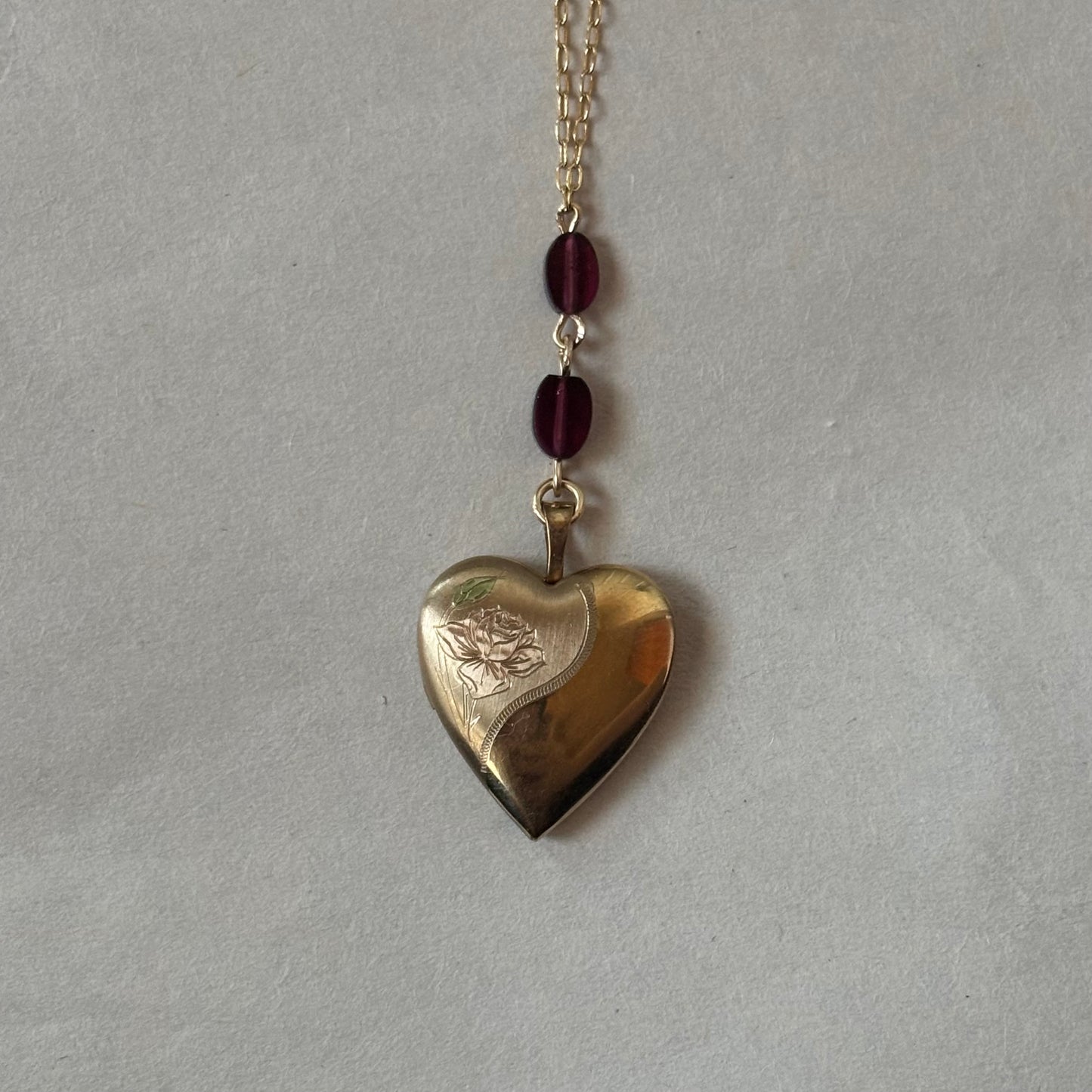 rose heart locket necklace