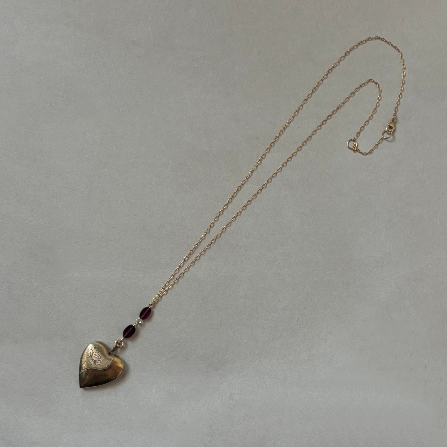 rose heart locket necklace