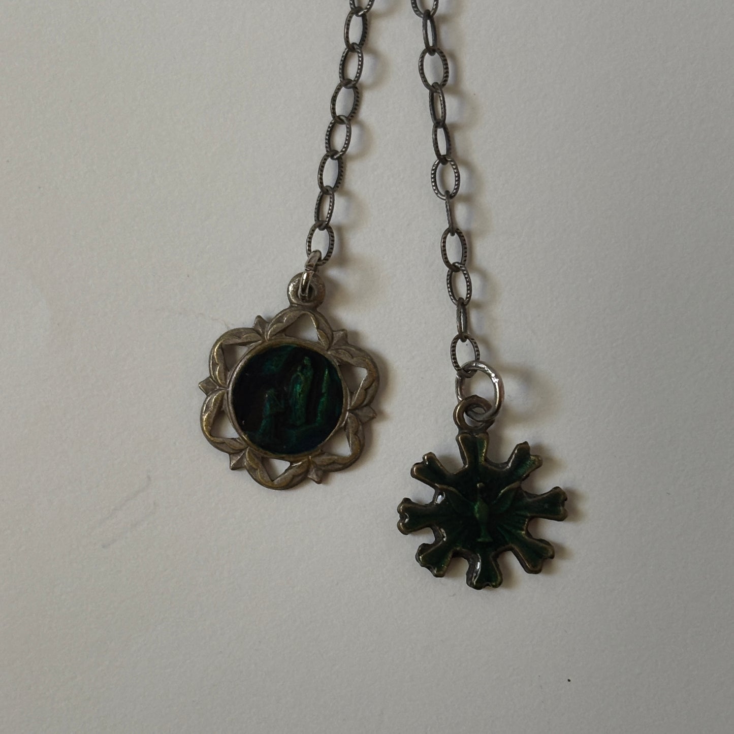 green enamel keychain