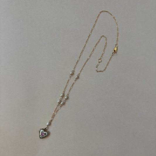 floral heart necklace