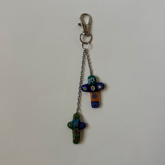 millefiori glass keychain