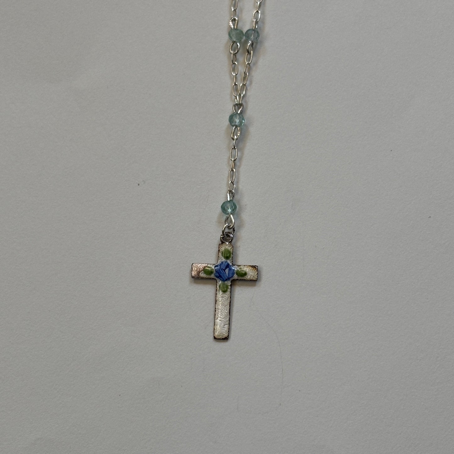 mini painted cross necklace