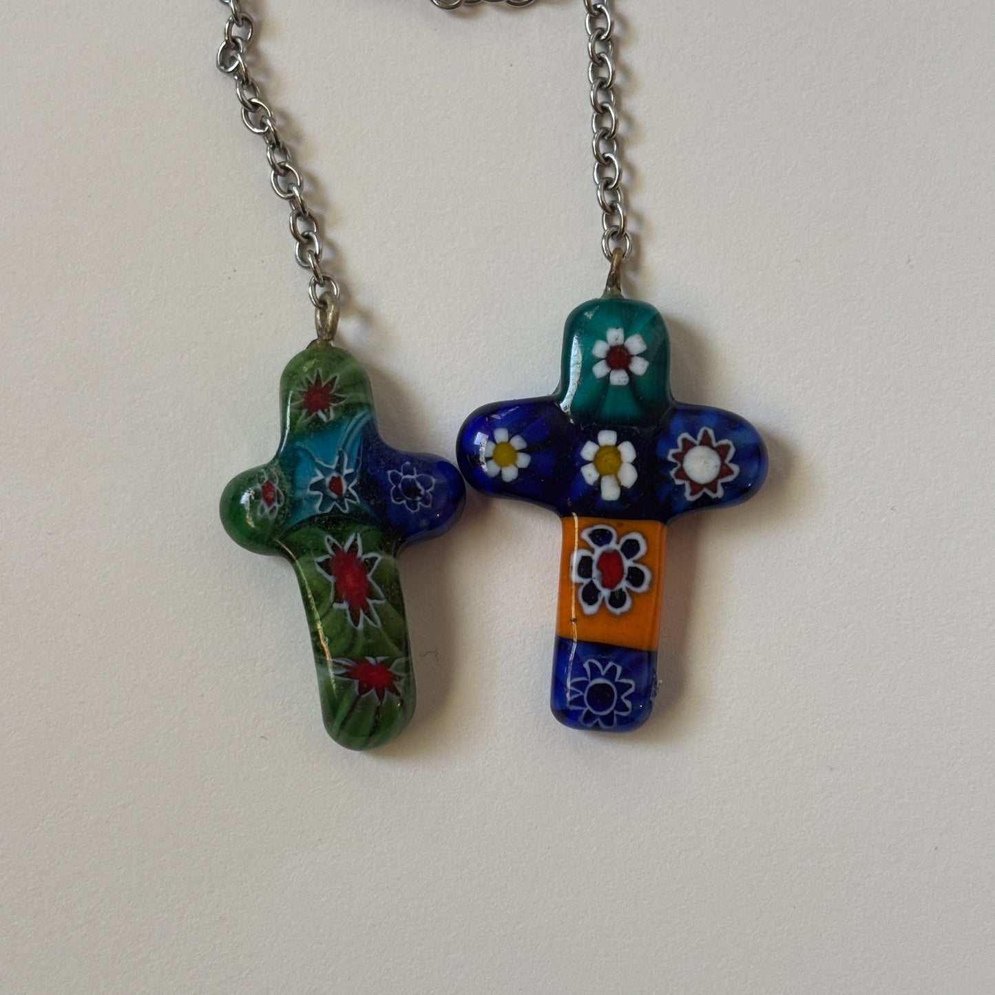 millefiori glass keychain