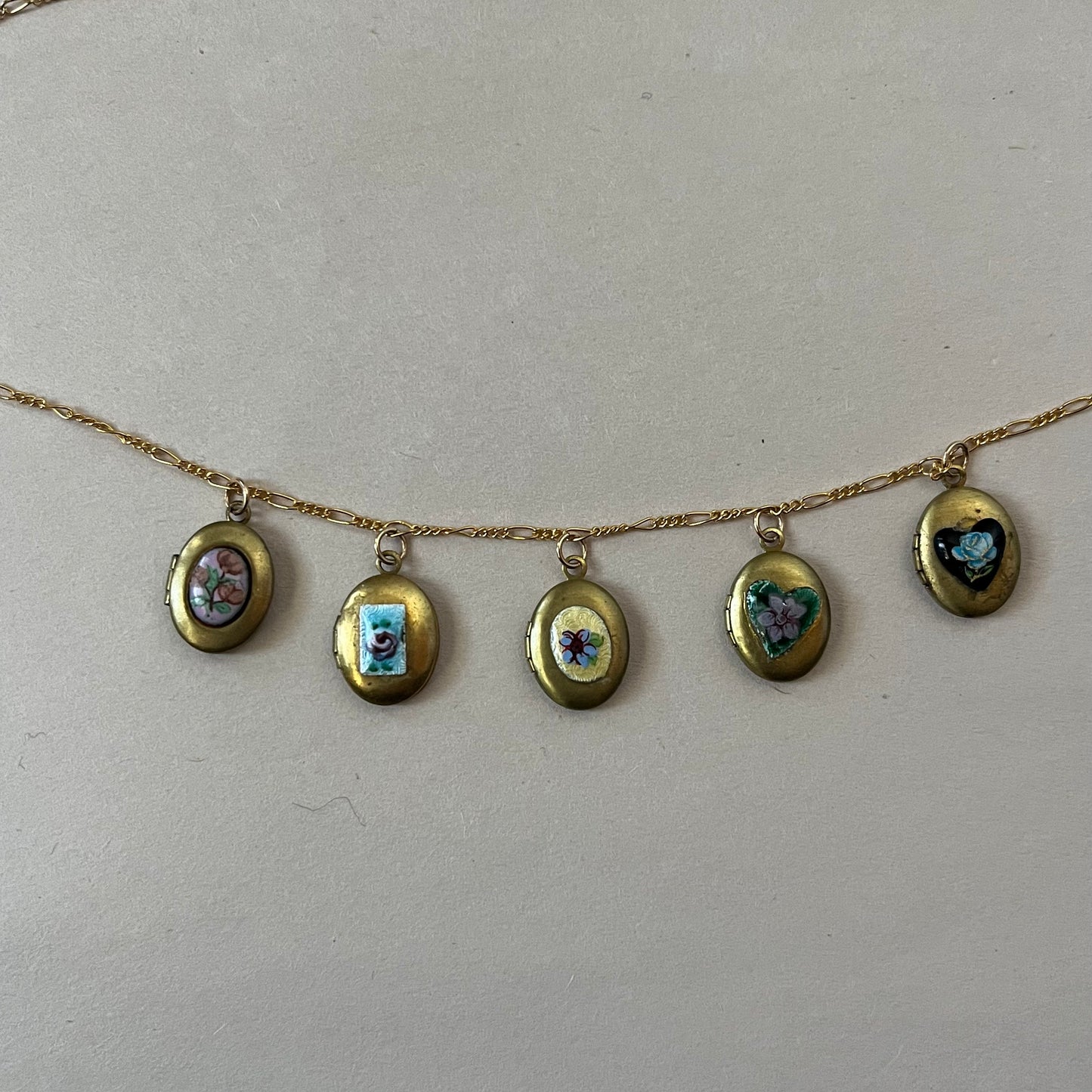 painted locket necklace