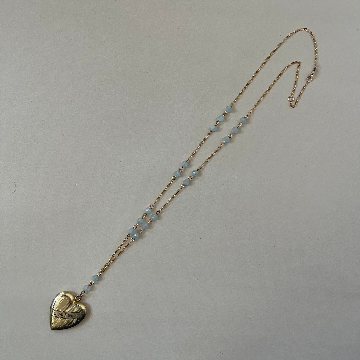 aqua heart locket necklace