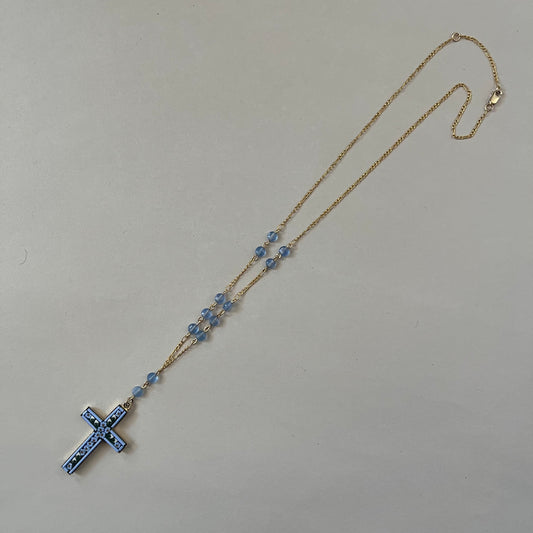 blue mosaic necklace