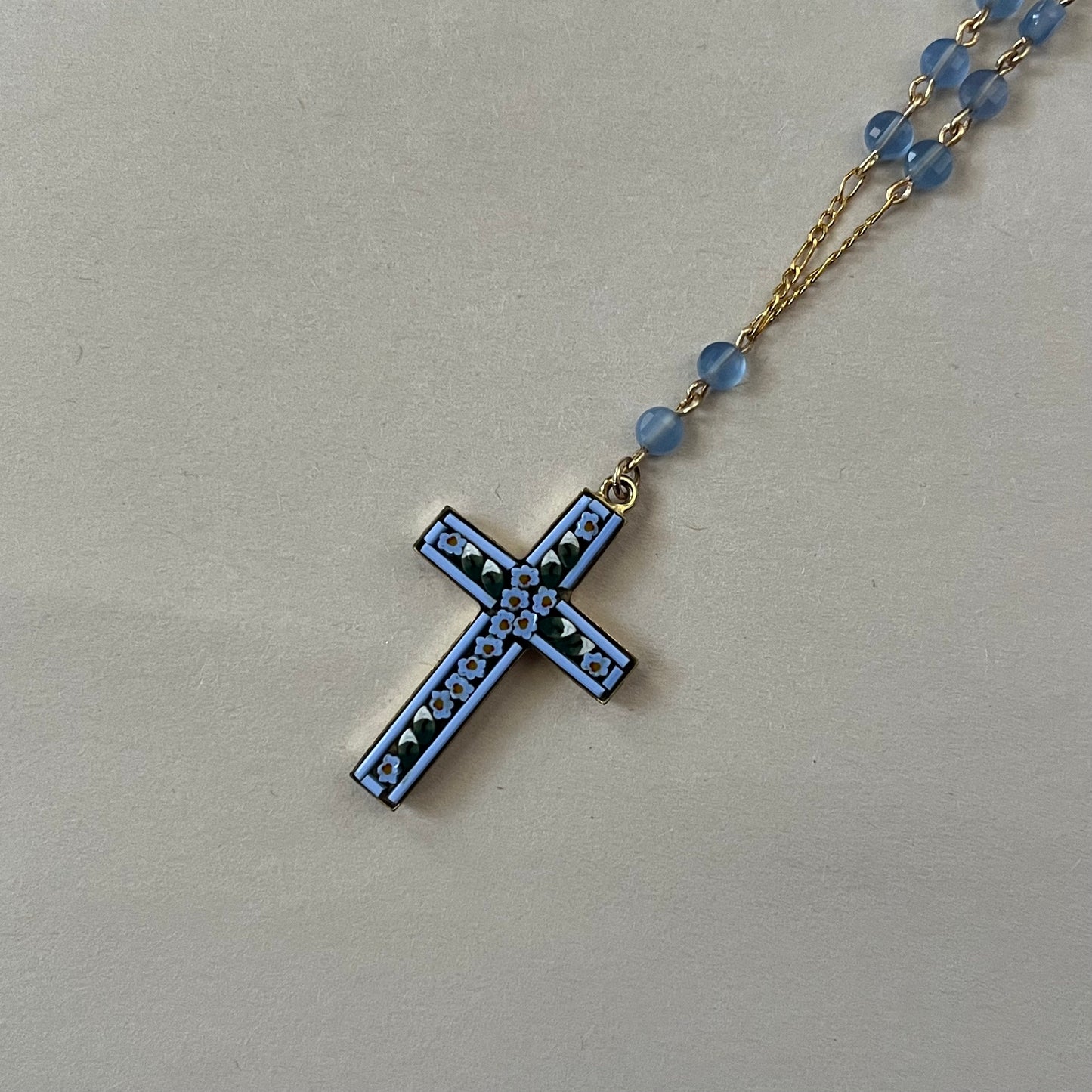 blue mosaic necklace