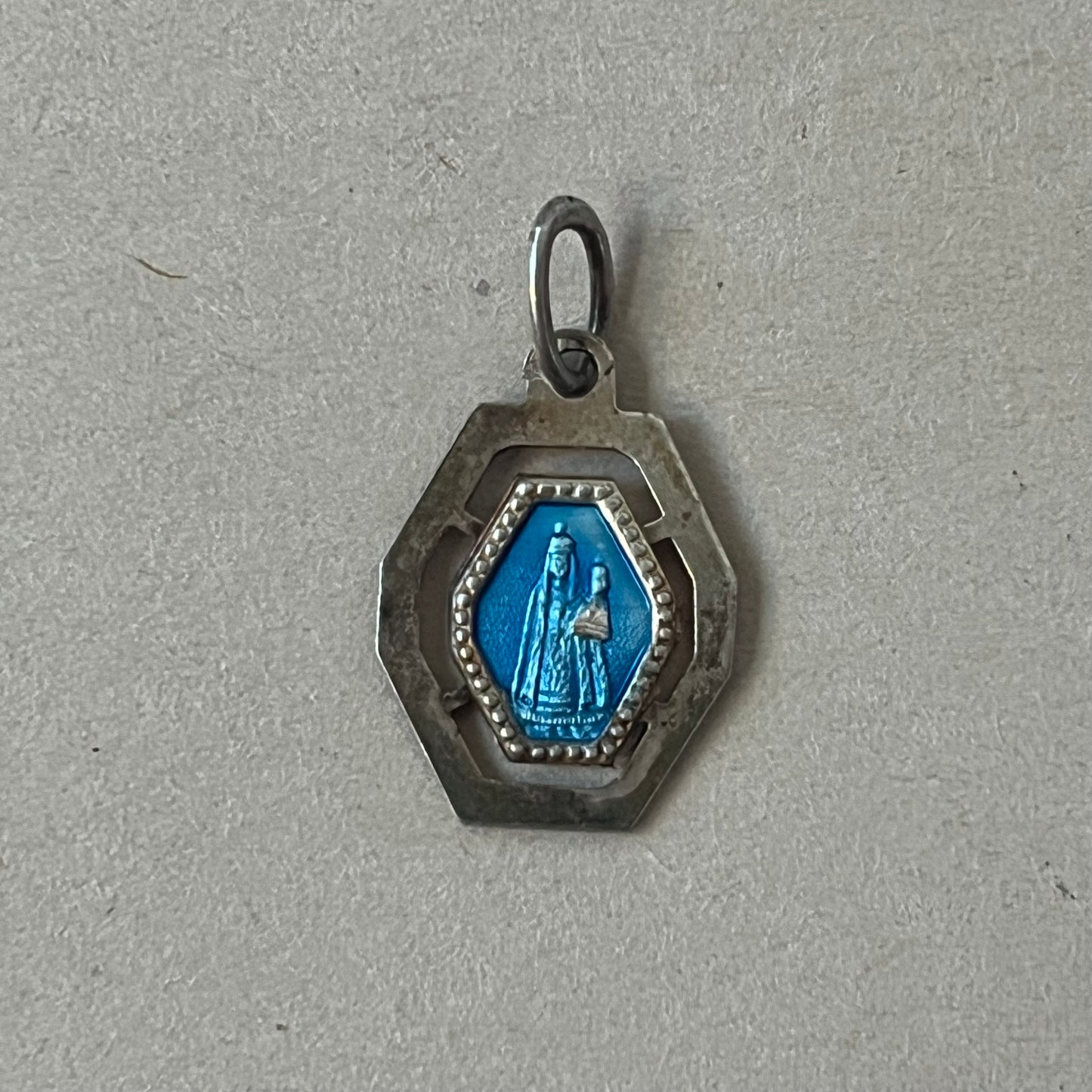 enamel bordered pendant