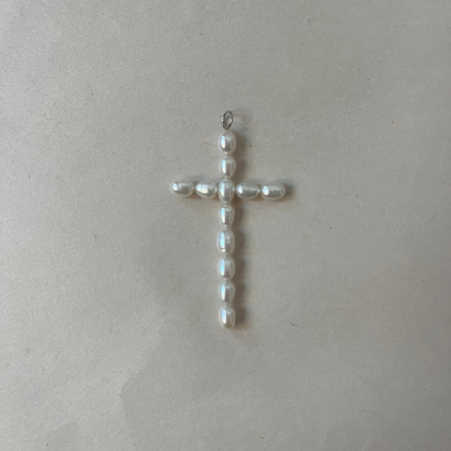 pearl drop cross pendant