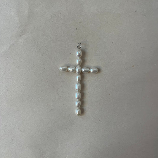 pearl drop cross pendant