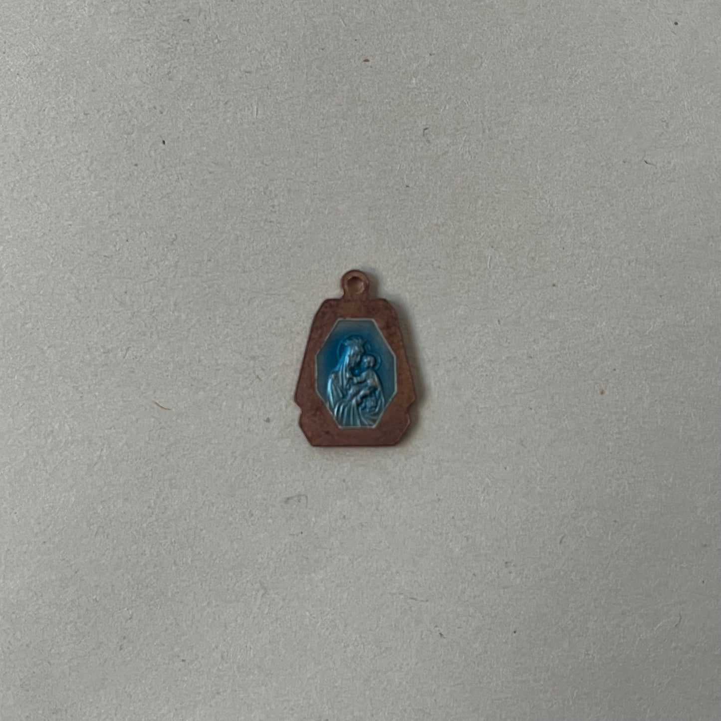 copper jesus enamel pendant