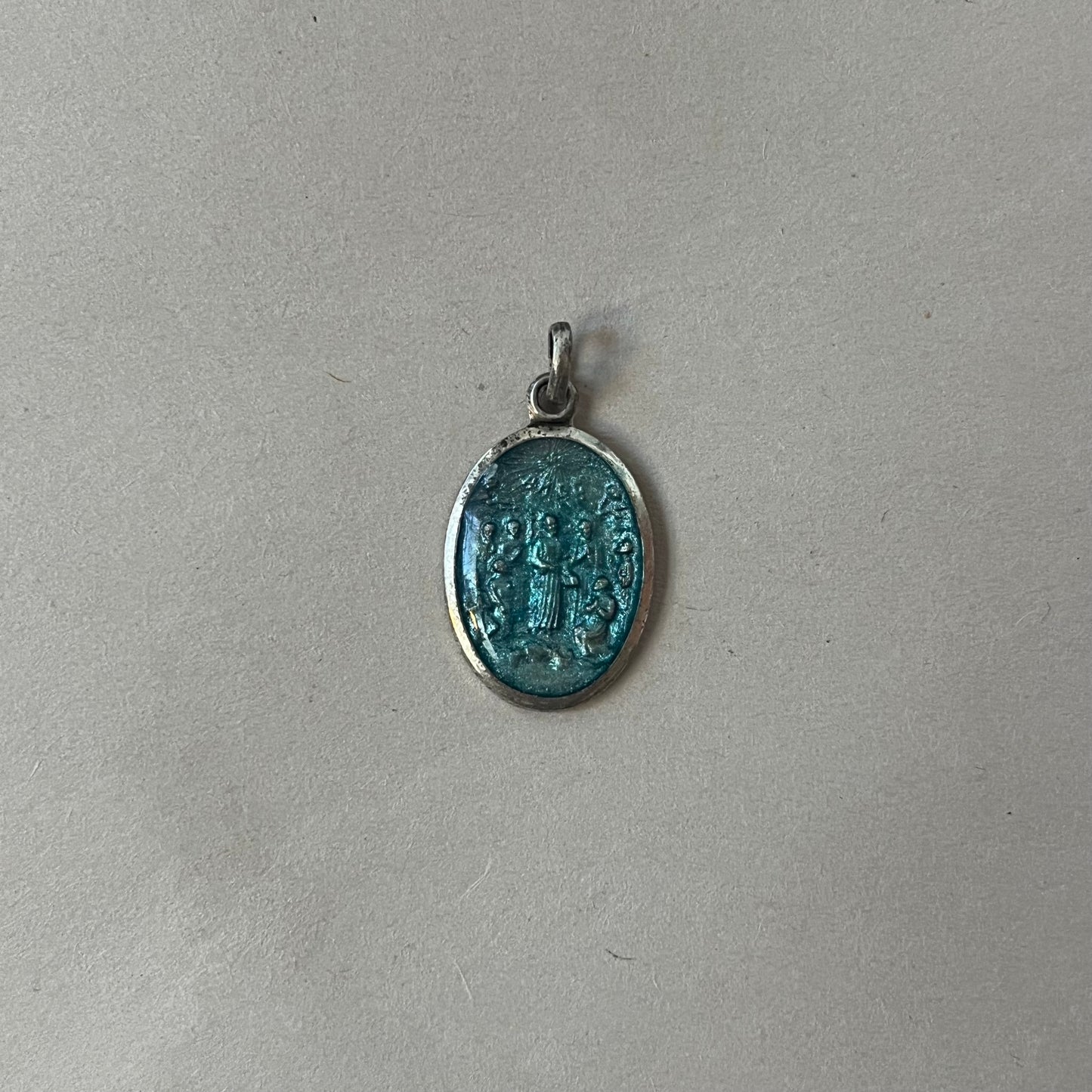 blue sparkle enamel pendant