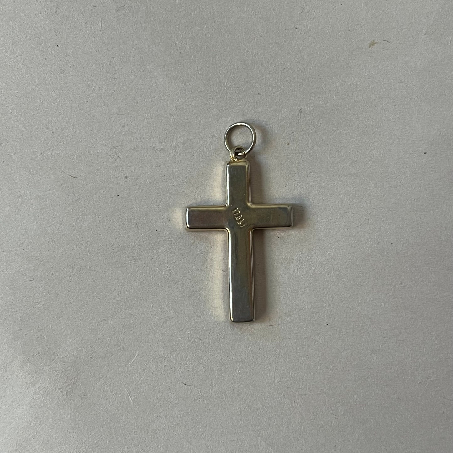 red mosaic cross pendant