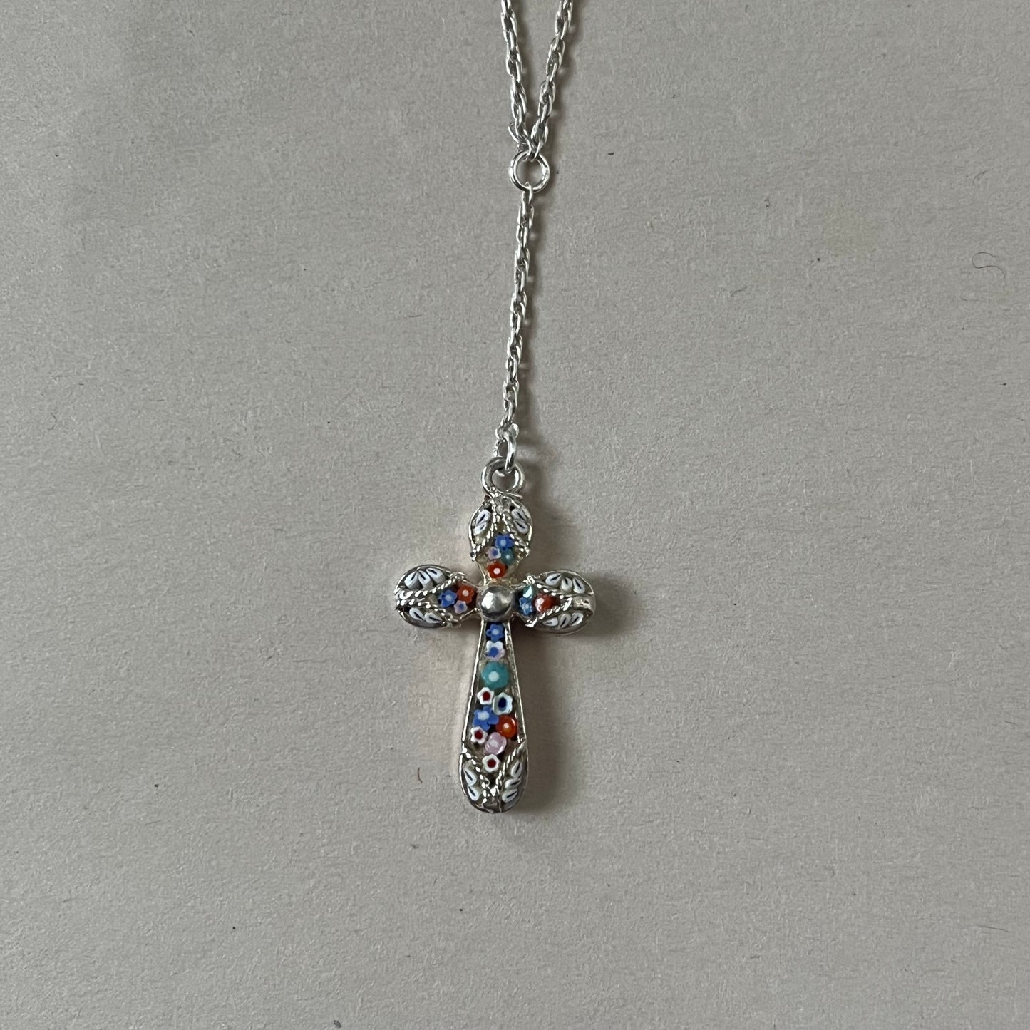 simple micro mosaic necklace