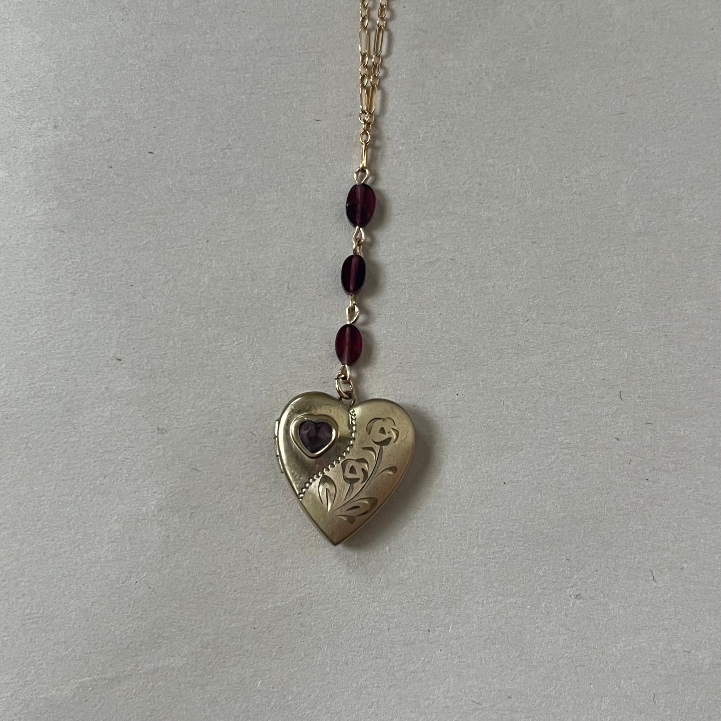 carnelian heart locket necklace