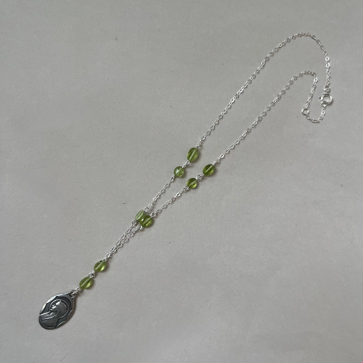 peridot mary necklace