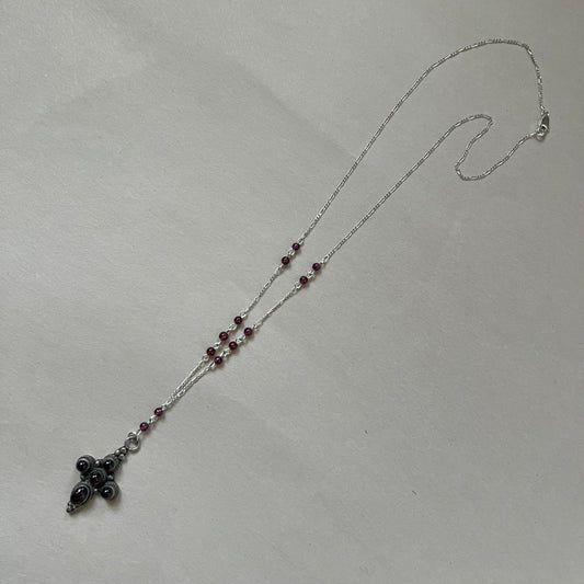 garnet cross necklace