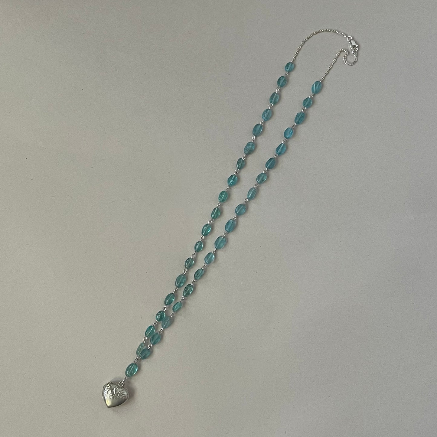 aquamarine heart necklace