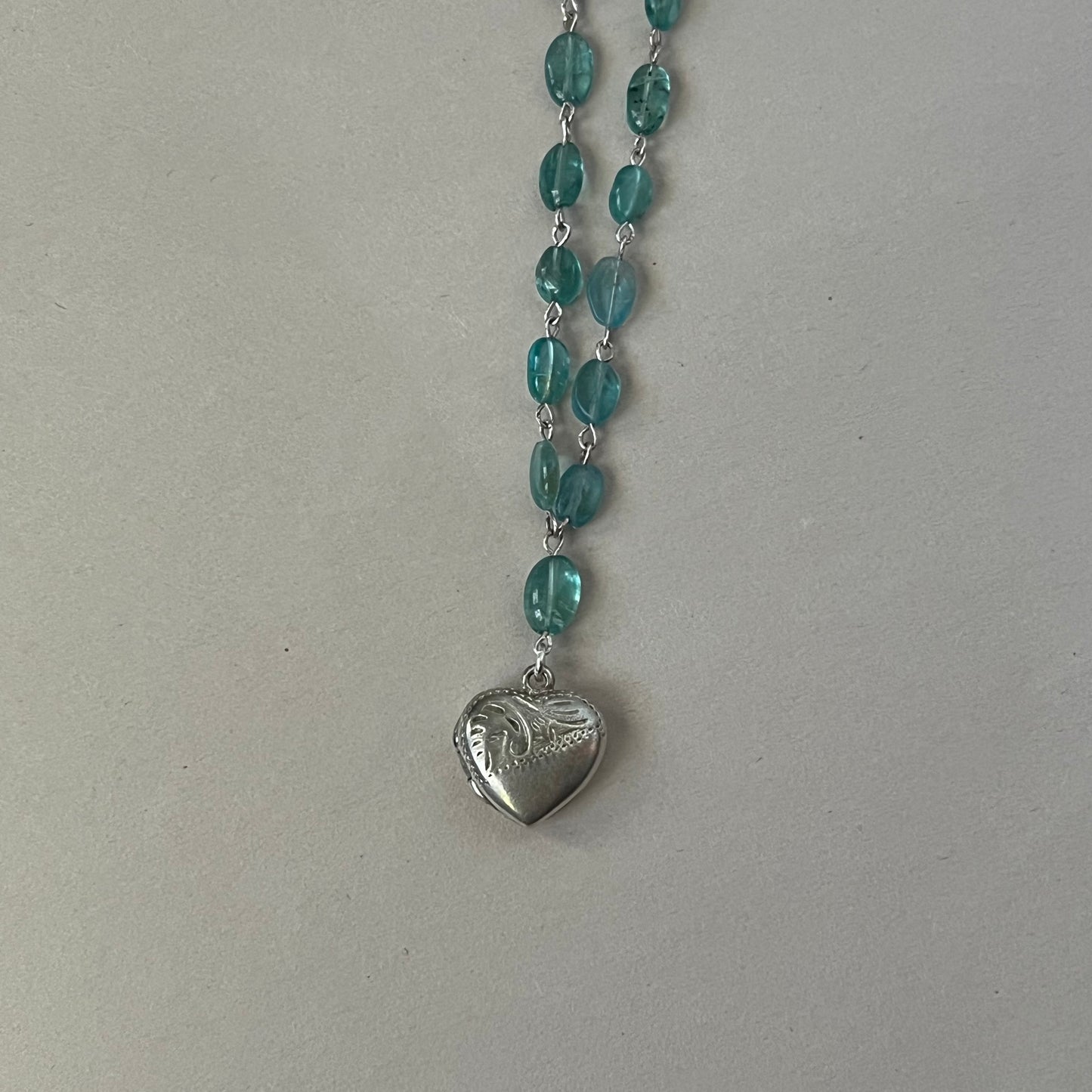 aquamarine heart necklace