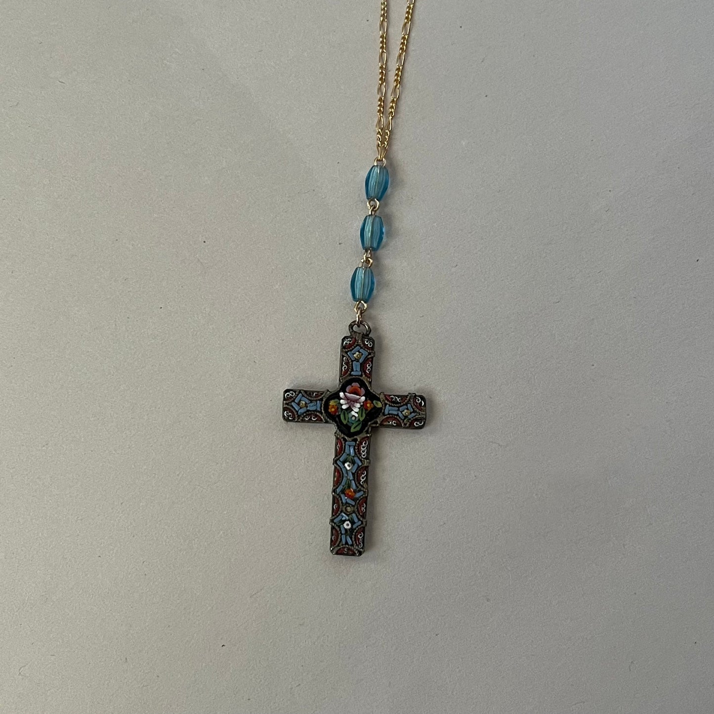 mosaic cross necklace