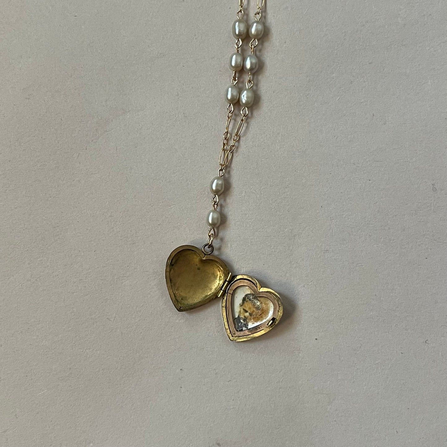 pearl heart locket necklace