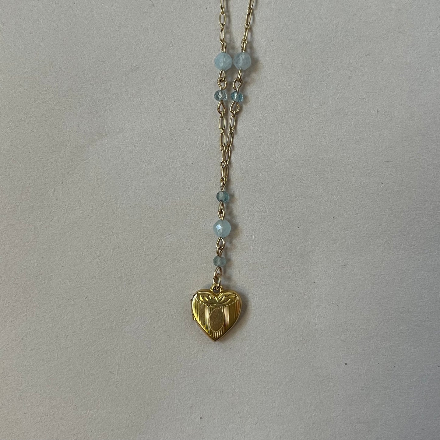 aqua heart locket