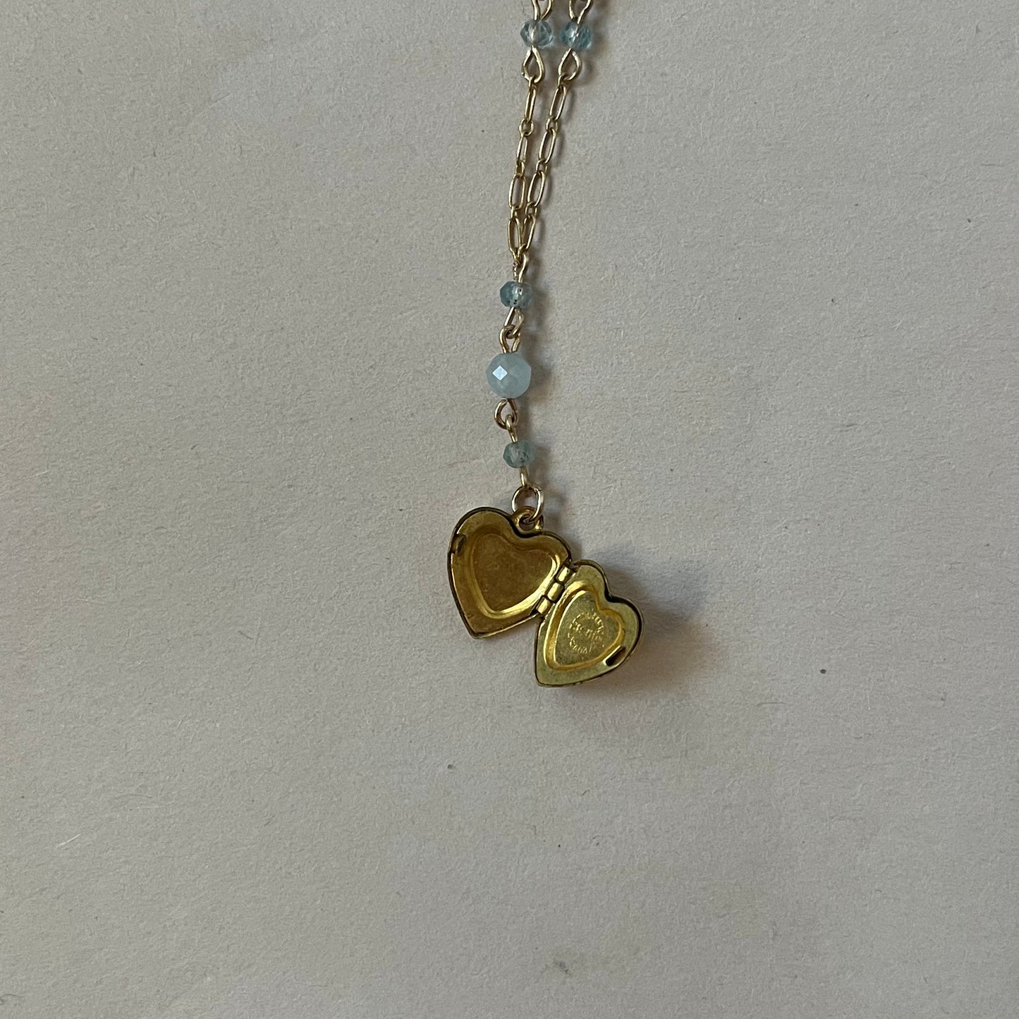 aqua heart locket