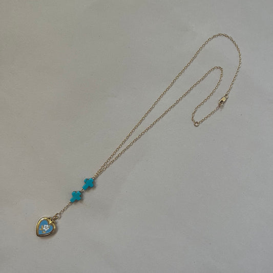 blue flower necklace