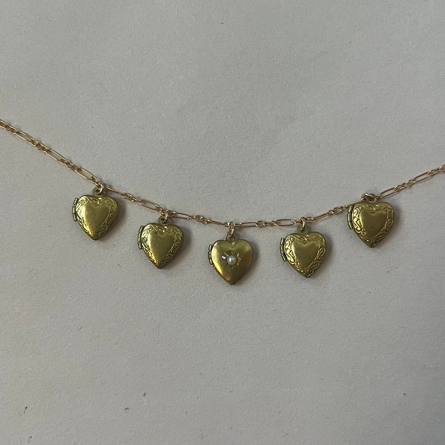 mini heart lockets necklace