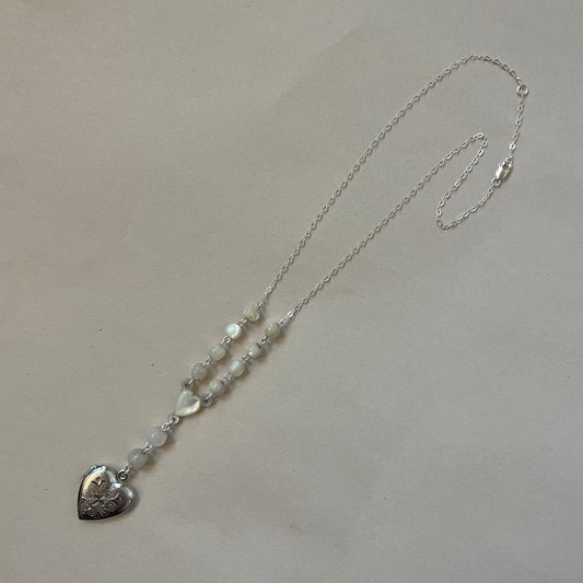 mother of pearl heart necklace