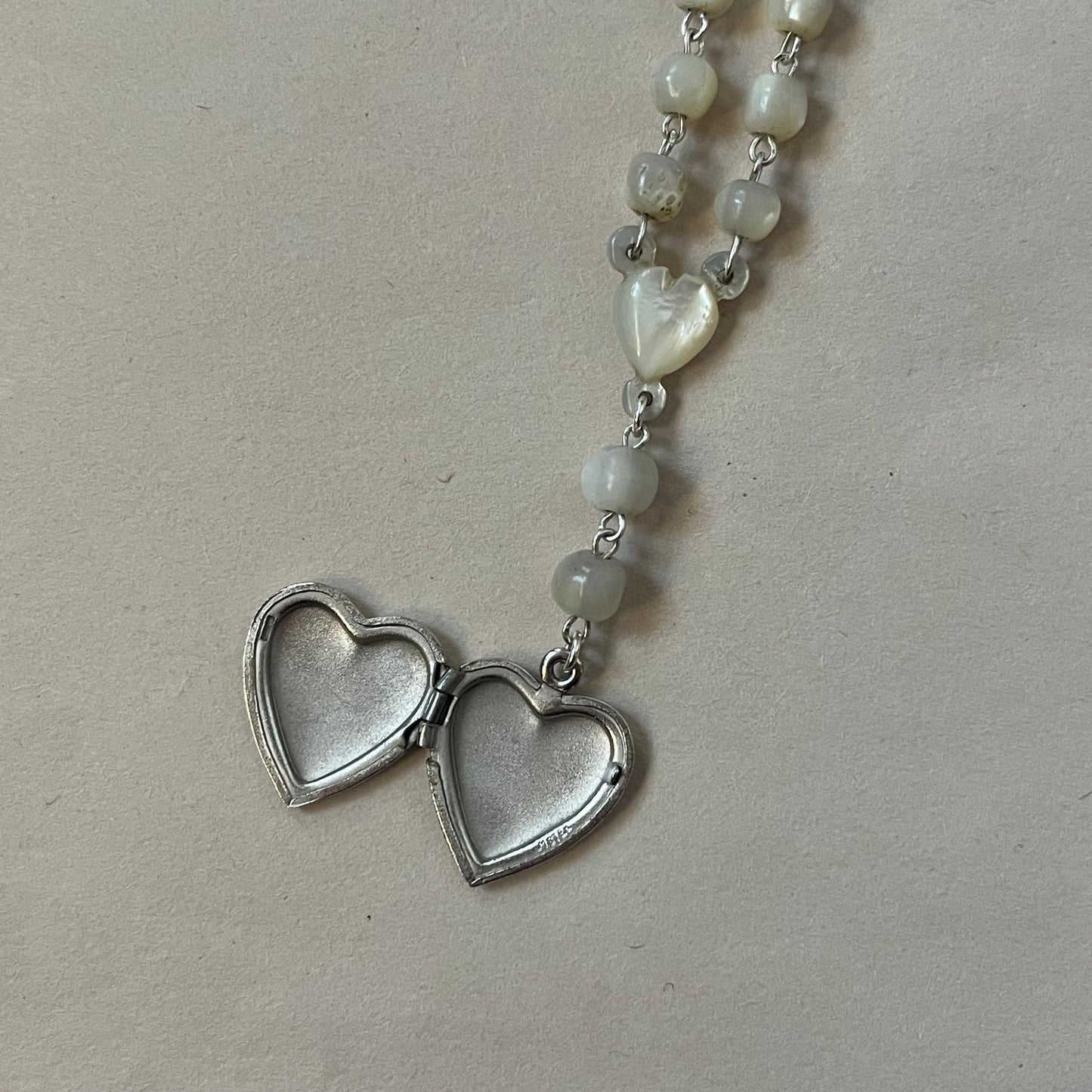 mother of pearl heart necklace