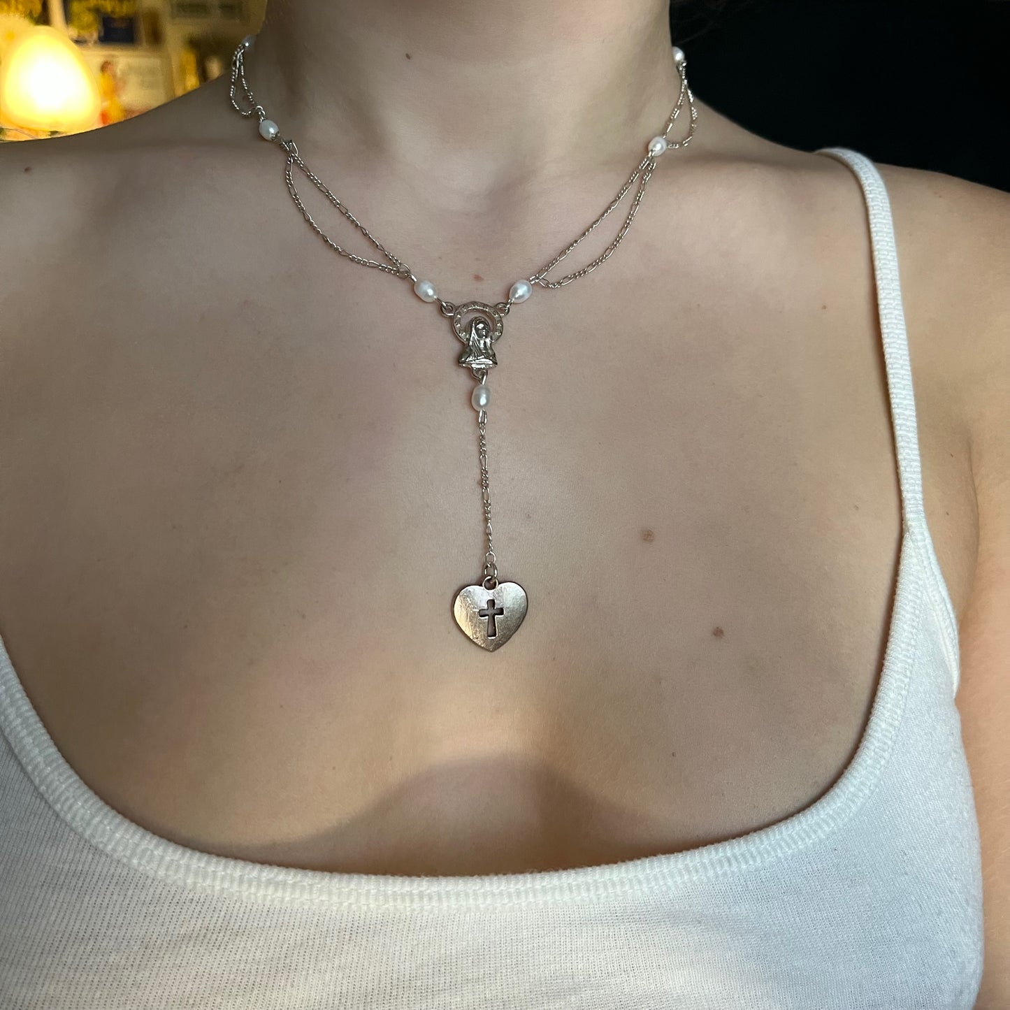 silver pearl necklace