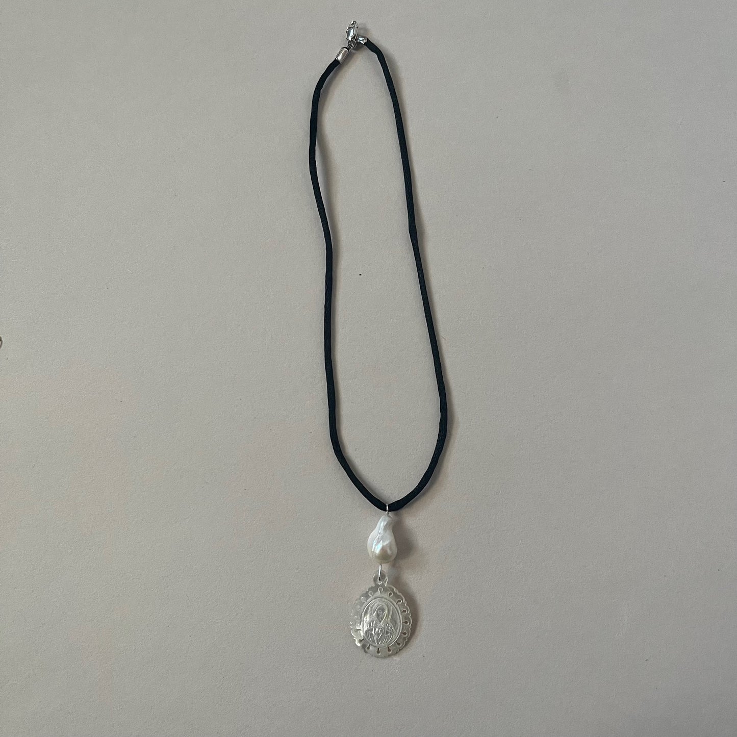 pearl mary necklace