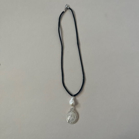 pearl mary necklace