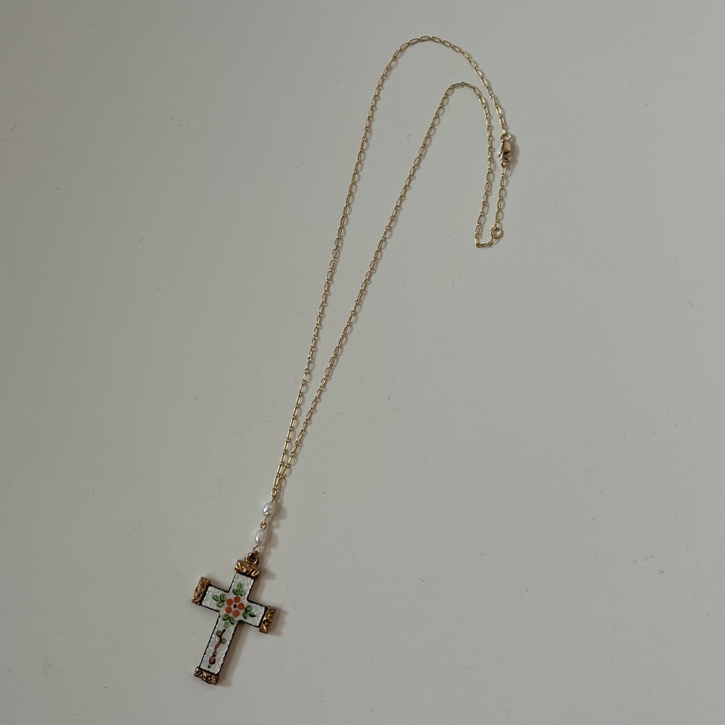 floral cross necklace